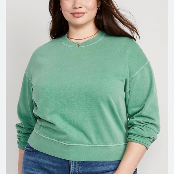 Old Navy Cropped French Terry Sweatshirt Dropped Shoulders Plus Size 4X - Picture 3 of 10